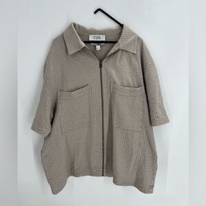 Cos Seersucker Zip Up Shirt